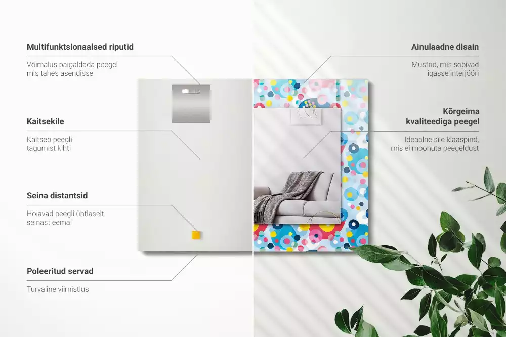 Espelho decorado Padrões abstratos coloridos