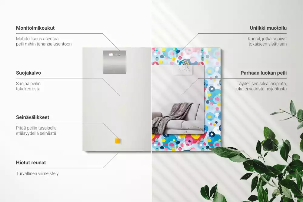 Espelho decorado Padrões abstratos coloridos