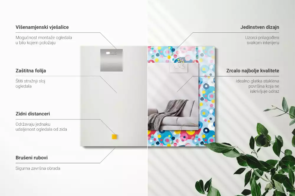 Espelho decorado Padrões abstratos coloridos