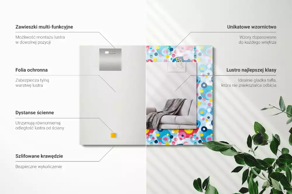 Espelho decorado Padrões abstratos coloridos