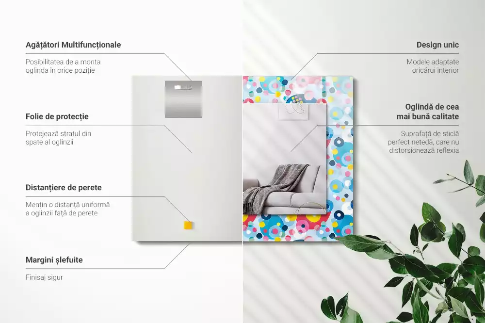 Espelho decorado Padrões abstratos coloridos