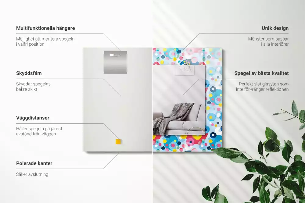 Espelho decorado Padrões abstratos coloridos