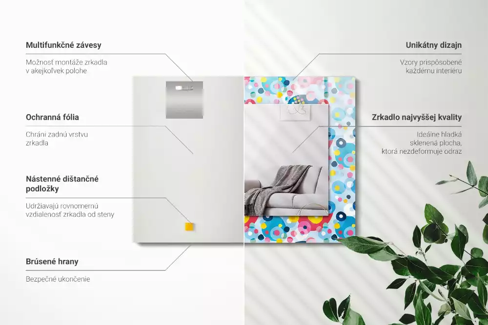 Espelho decorado Padrões abstratos coloridos