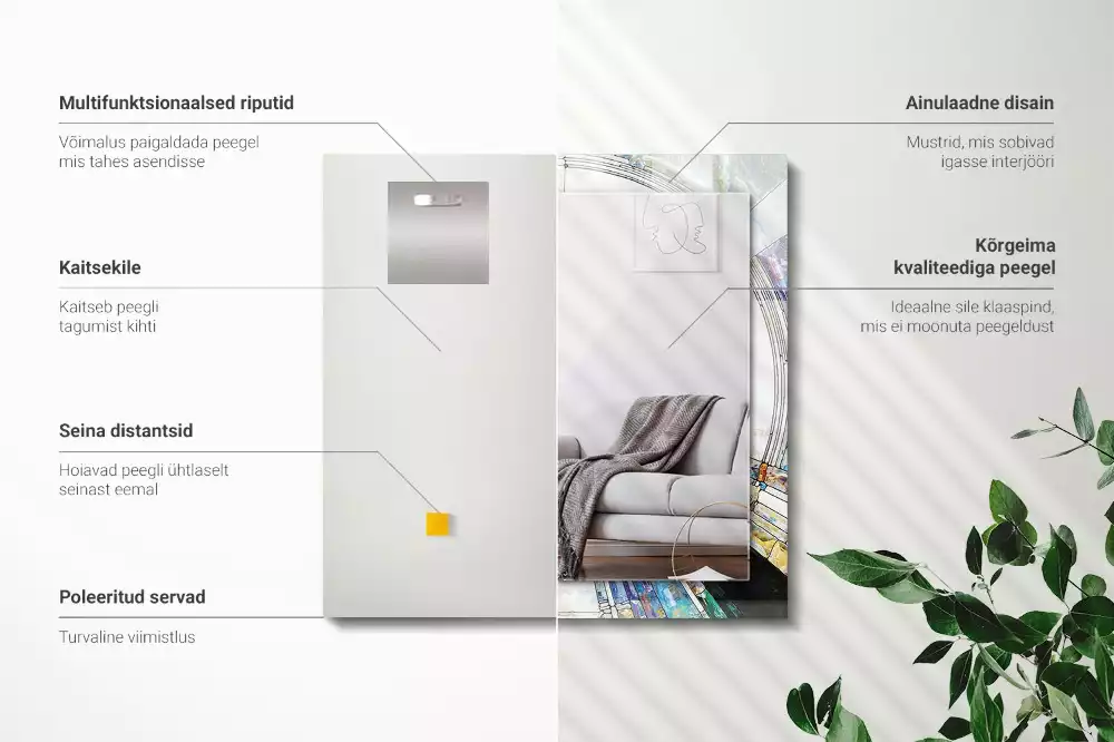 Espelho decorativo Mosaico abstrato de círculos