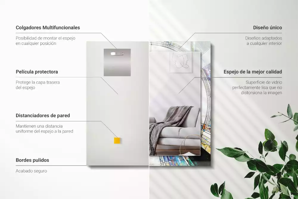 Espelho decorativo Mosaico abstrato de círculos