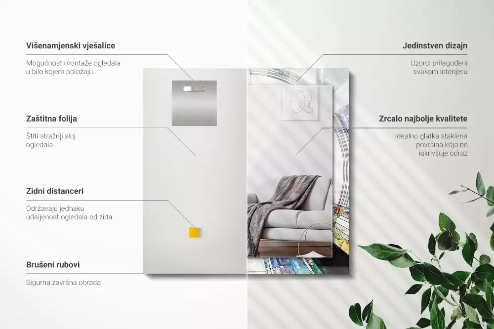 Espelho decorativo Mosaico abstrato de círculos