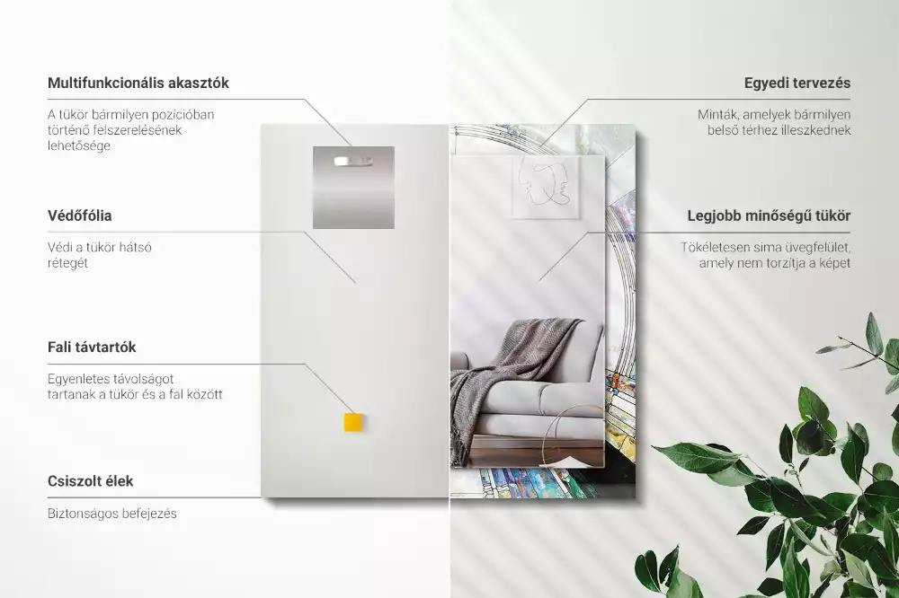 Espelho decorativo Mosaico abstrato de círculos