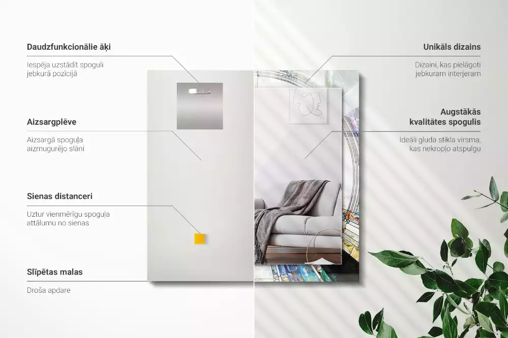 Espelho decorativo Mosaico abstrato de círculos