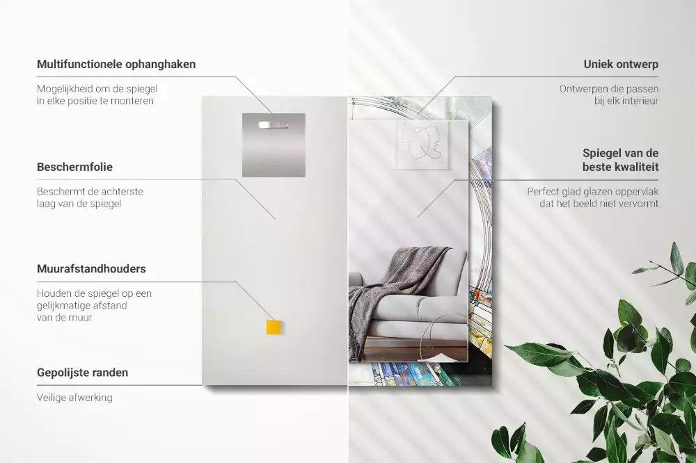 Espelho decorativo Mosaico abstrato de círculos