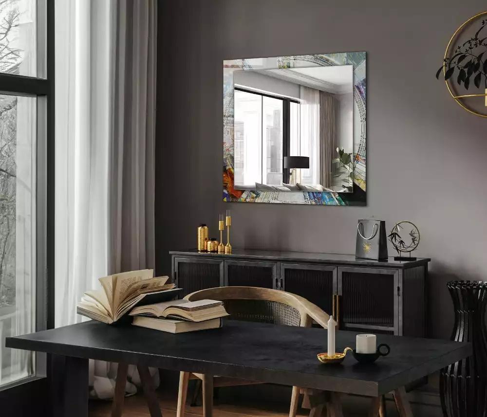 Espelho decorativo Mosaico abstrato de círculos