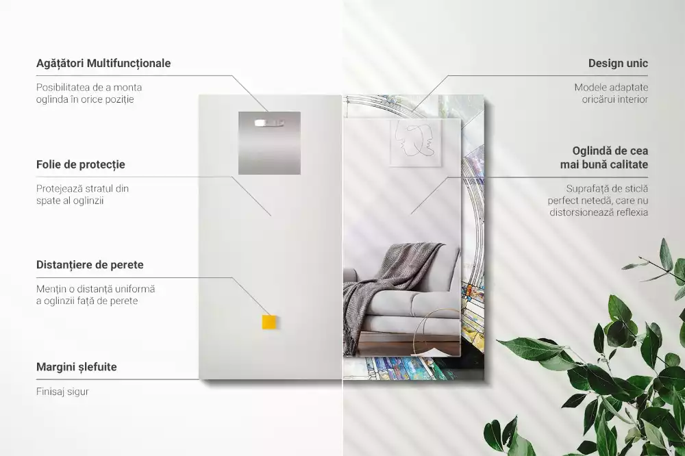 Espelho decorativo Mosaico abstrato de círculos