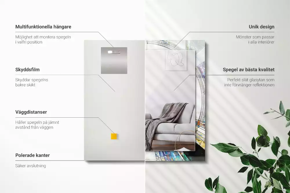 Espelho decorativo Mosaico abstrato de círculos