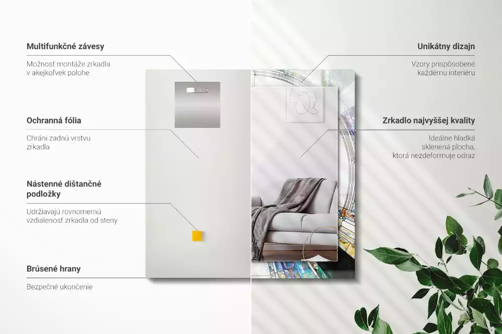 Espelho decorativo Mosaico abstrato de círculos