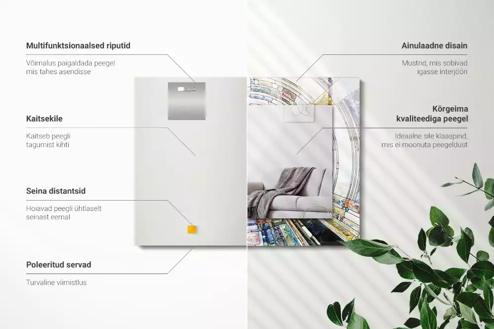 Espelho decorativo Mosaico abstrato de círculos