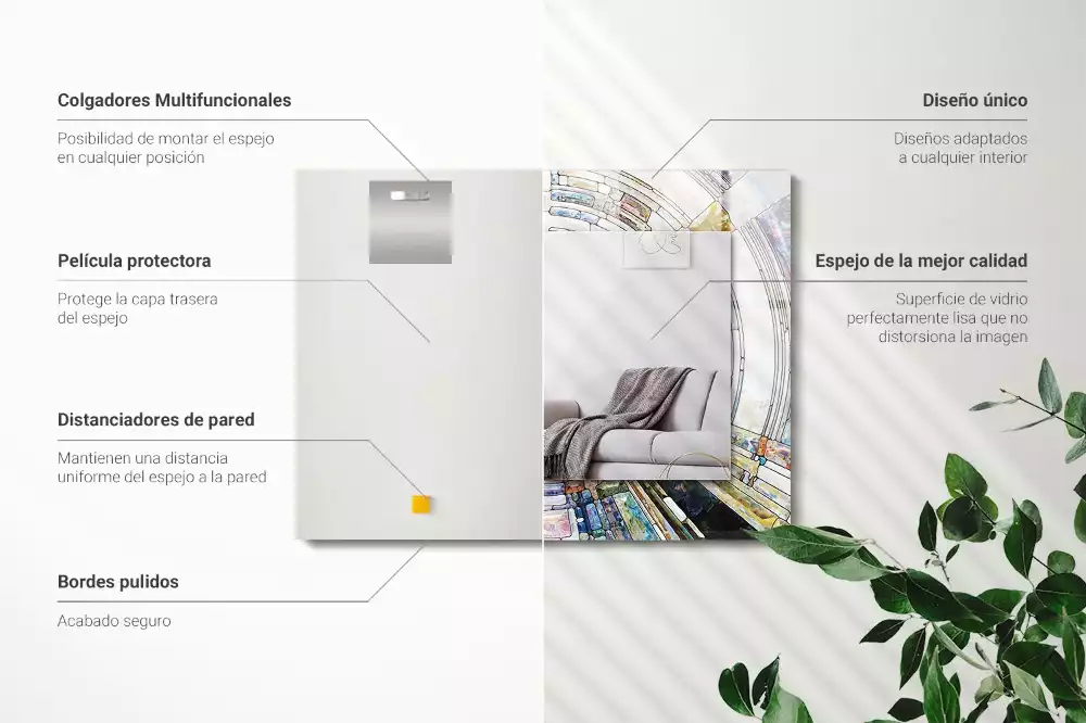 Espelho decorativo Mosaico abstrato de círculos