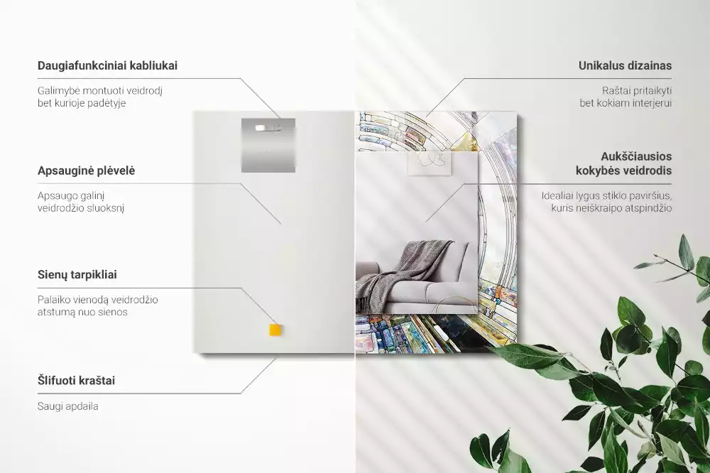 Espelho decorativo Mosaico abstrato de círculos