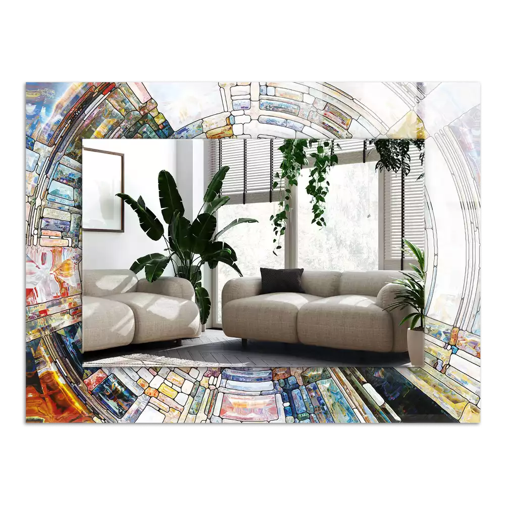 Espelho decorativo Mosaico abstrato de círculos