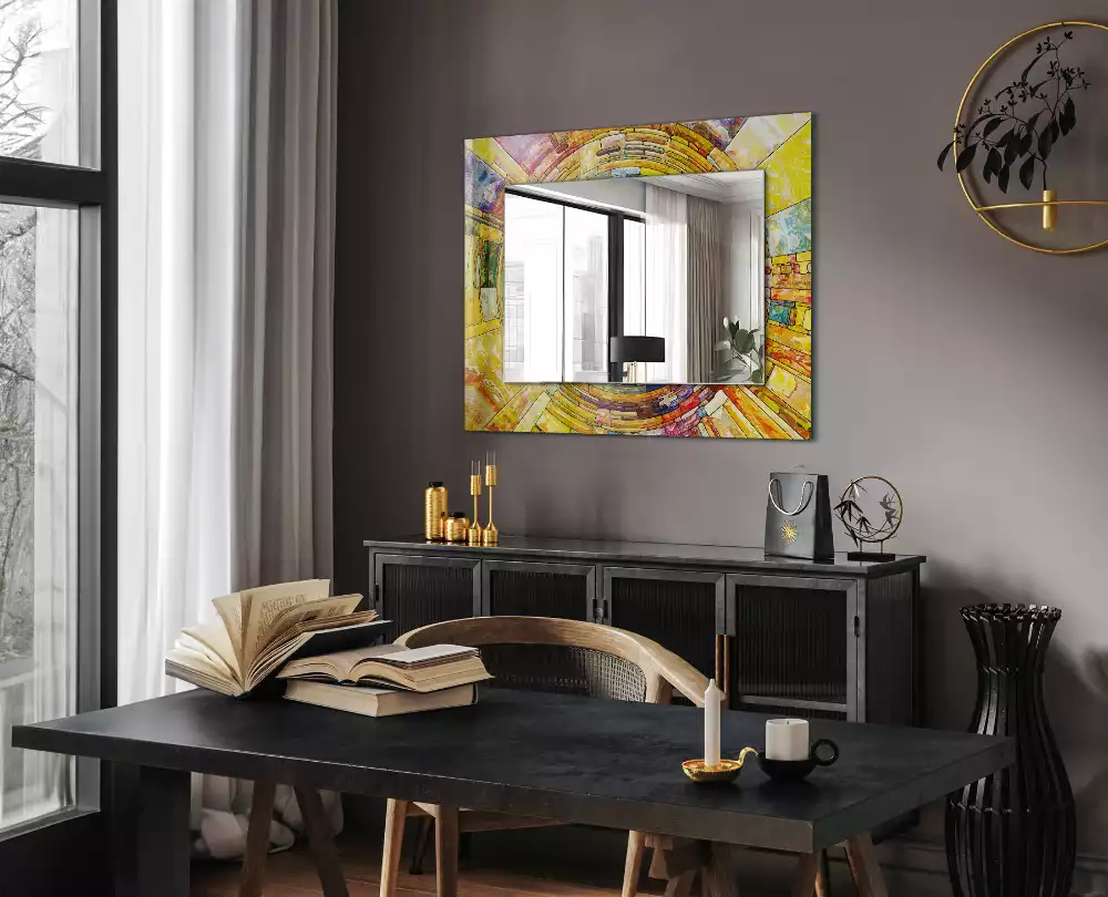 Espelho decorado Mosaico abstrato colorido