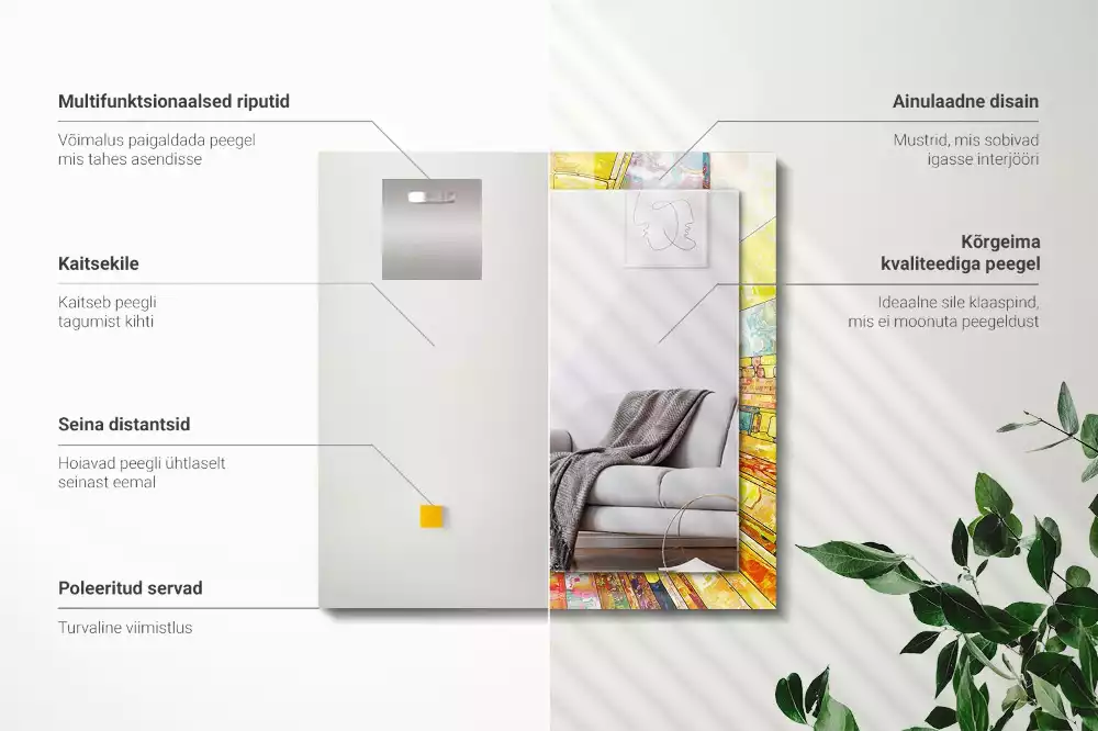 Espelho decorado Mosaico abstrato colorido