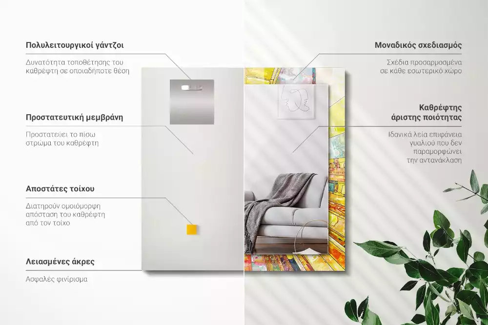 Espelho decorado Mosaico abstrato colorido