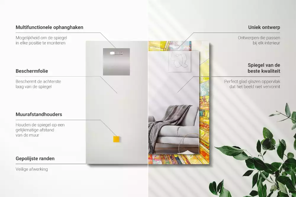 Espelho decorado Mosaico abstrato colorido