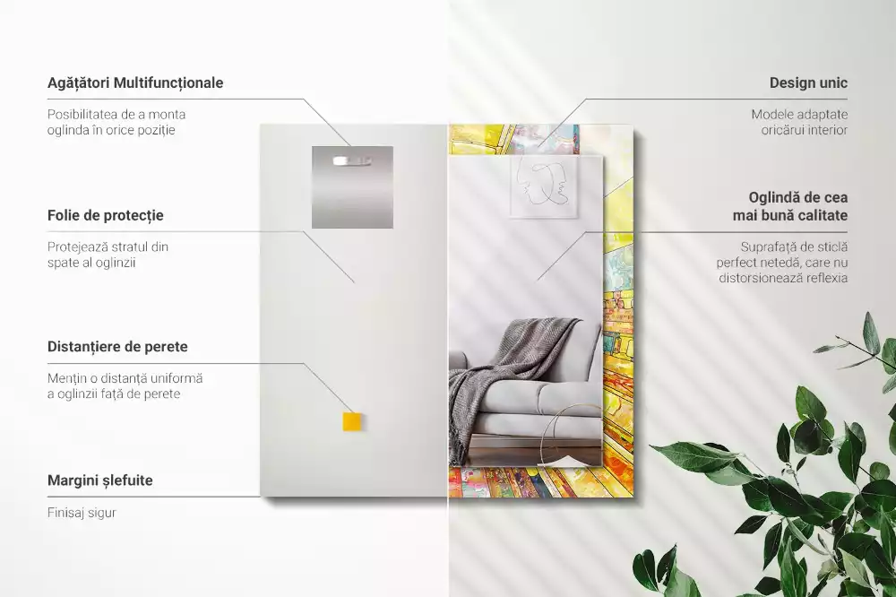 Espelho decorado Mosaico abstrato colorido