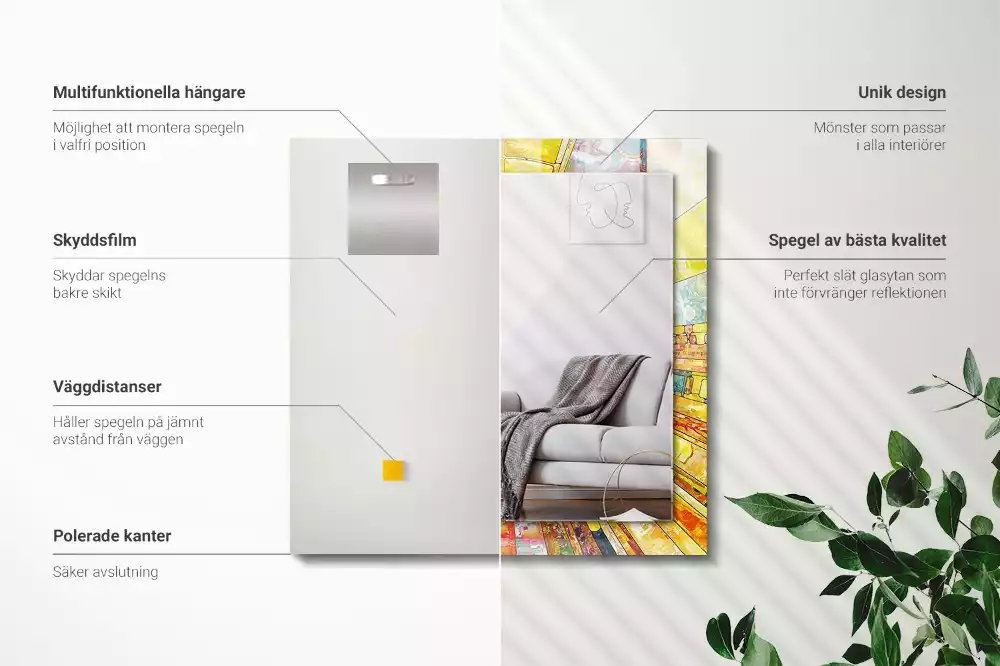 Espelho decorado Mosaico abstrato colorido