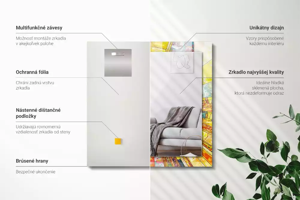 Espelho decorado Mosaico abstrato colorido