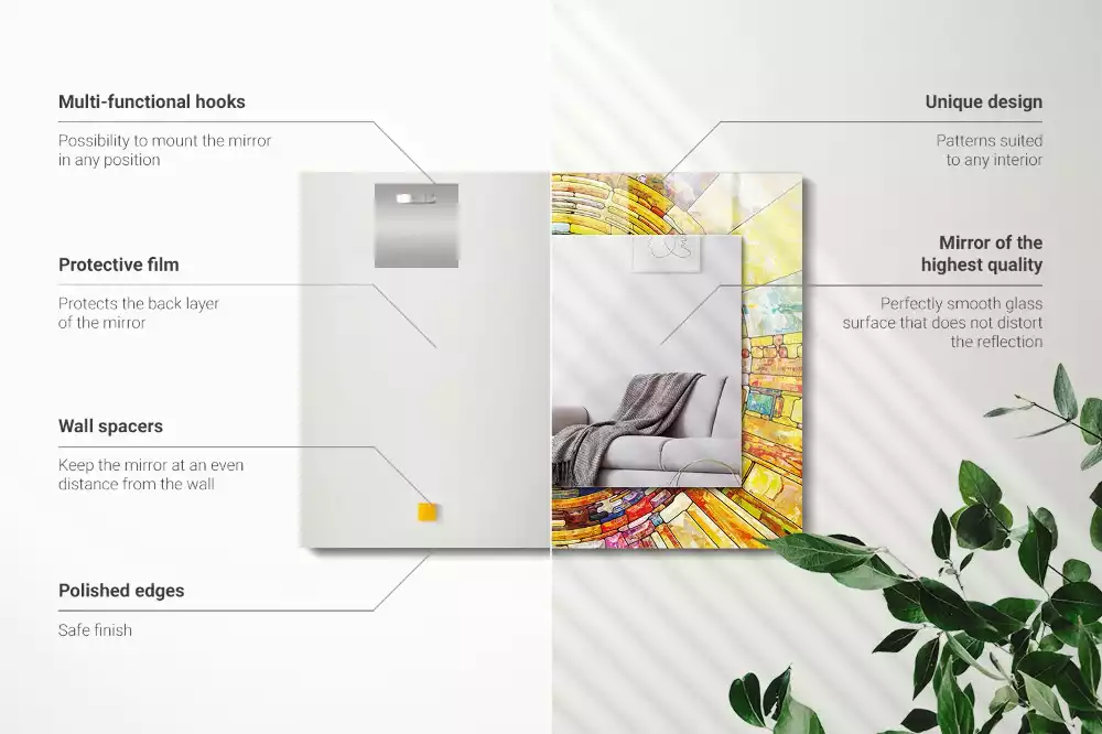 Espelho decorado Mosaico abstrato colorido