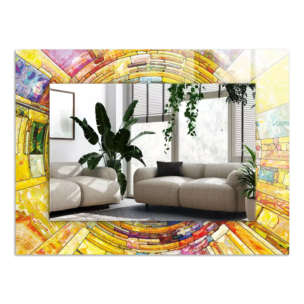 Espelho decorado Mosaico abstrato colorido
