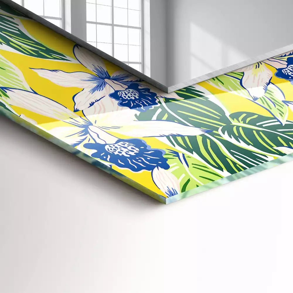 Espelho com moldura decorada Flores e folhas