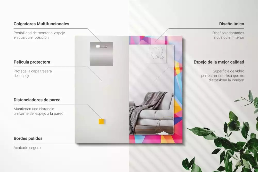 Espelho decorativo Padrões geométricos coloridos