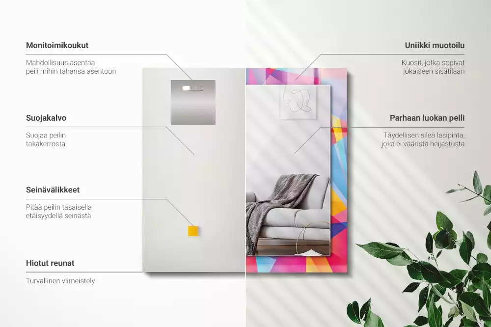 Espelho decorativo Padrões geométricos coloridos