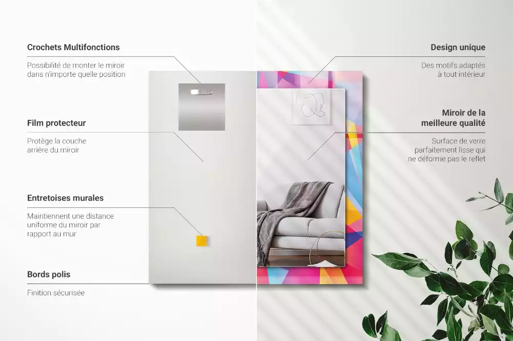 Espelho decorativo Padrões geométricos coloridos