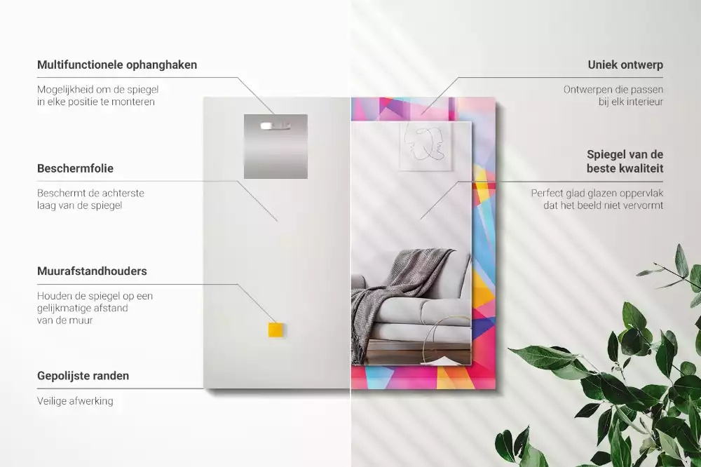 Espelho decorativo Padrões geométricos coloridos