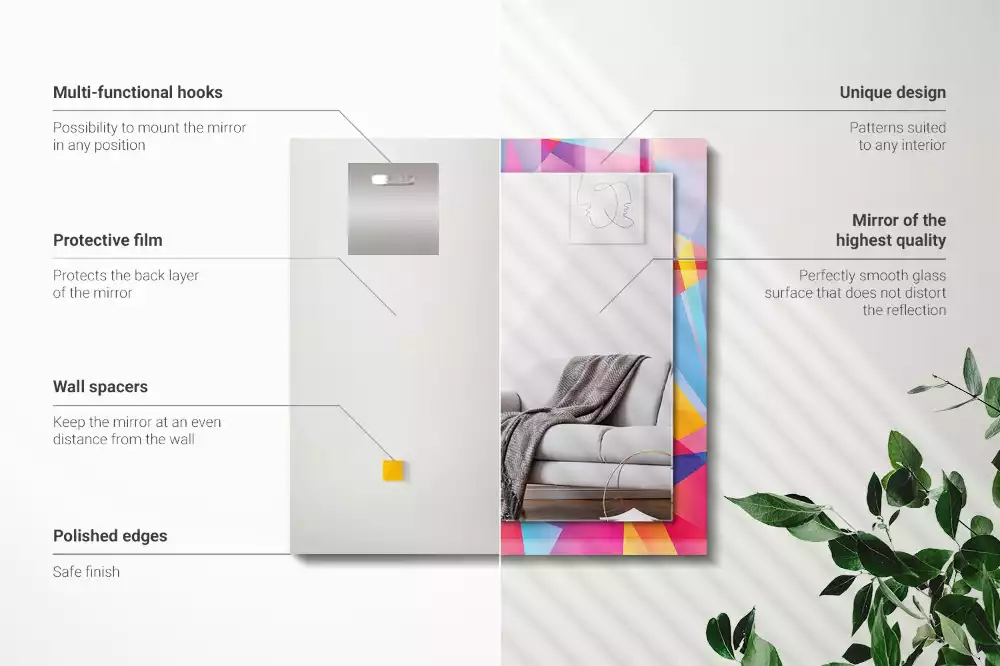 Espelho decorativo Padrões geométricos coloridos