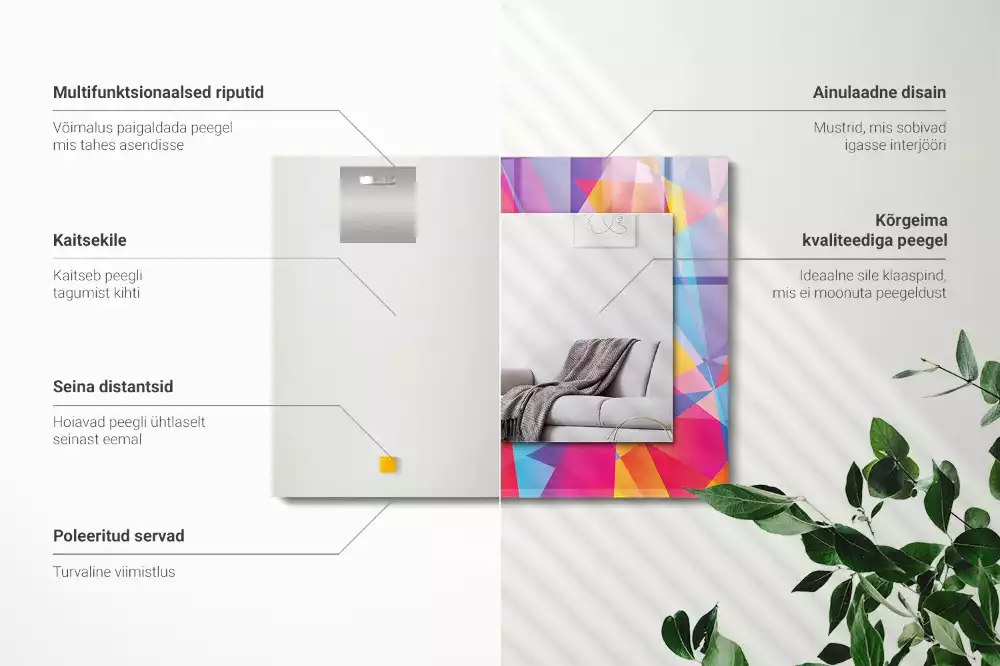 Espelho decorativo Padrões geométricos coloridos