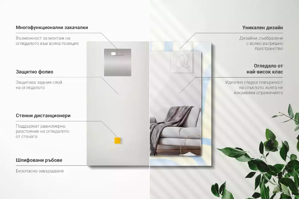 Espelho decorativo Padrões ondulados abstratos