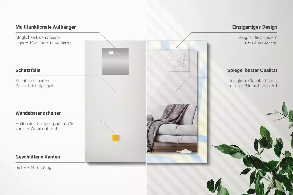 Espelho decorativo Padrões ondulados abstratos