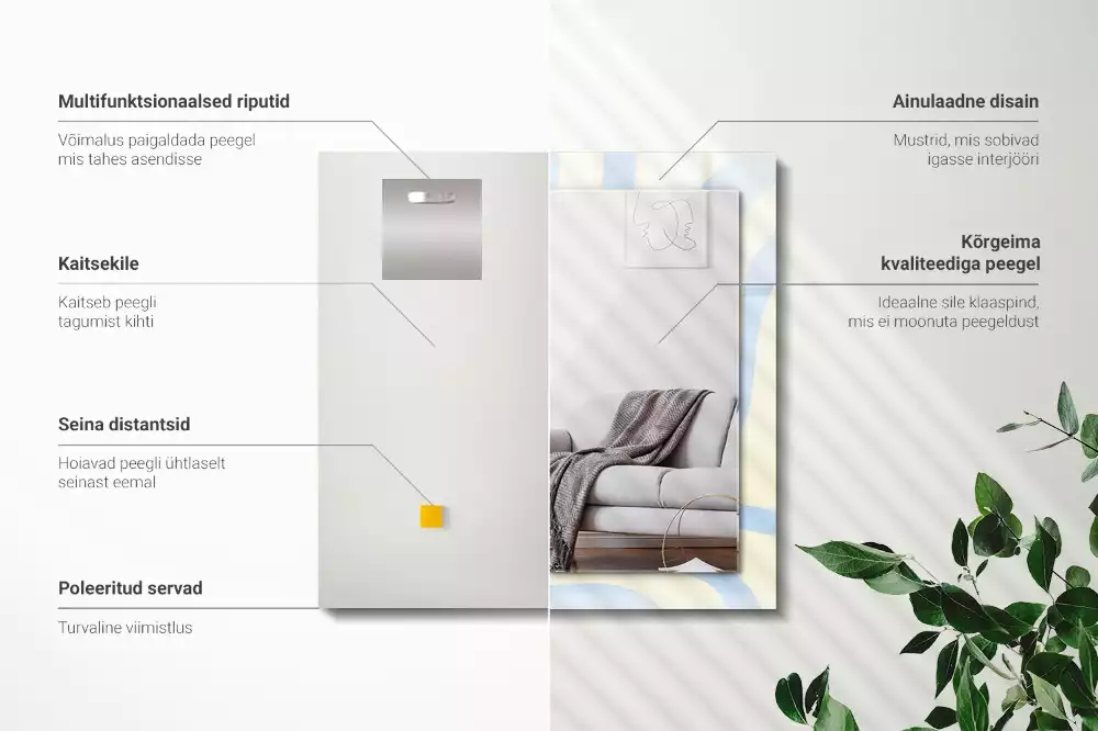 Espelho decorativo Padrões ondulados abstratos