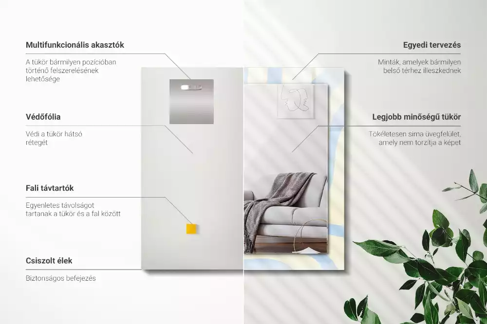 Espelho decorativo Padrões ondulados abstratos