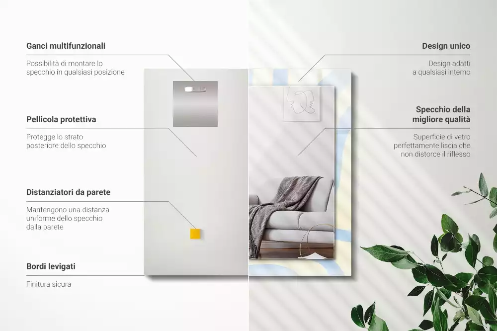 Espelho decorativo Padrões ondulados abstratos