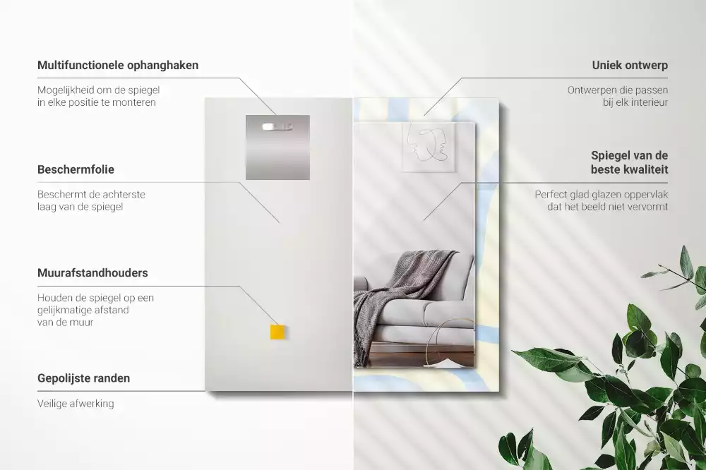 Espelho decorativo Padrões ondulados abstratos