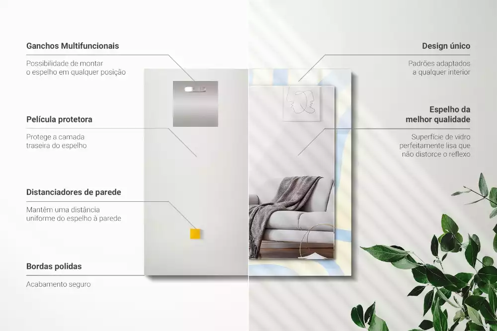 Espelho decorativo Padrões ondulados abstratos