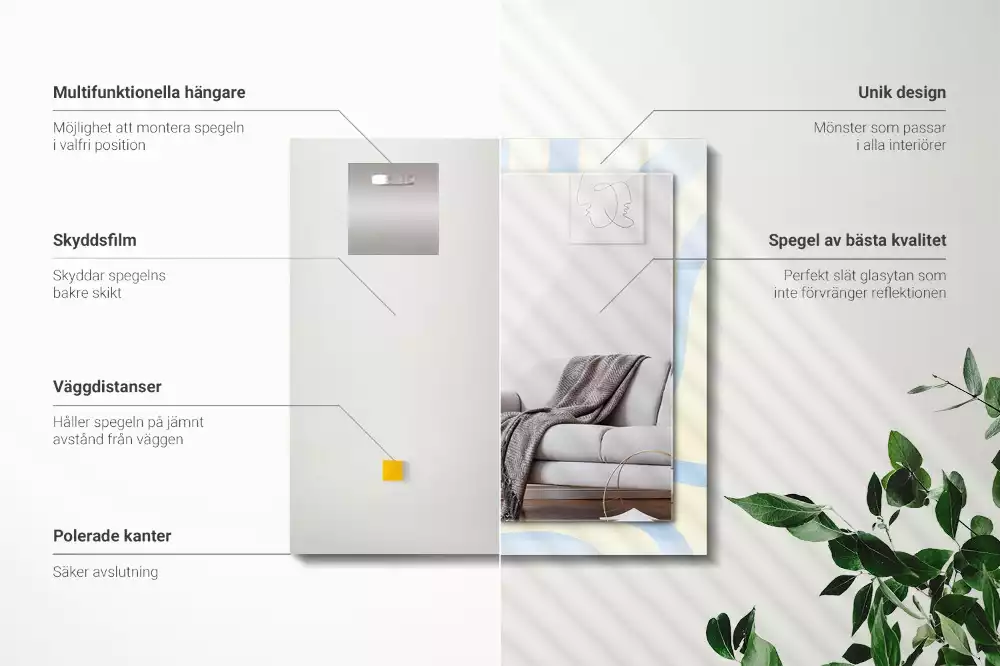 Espelho decorativo Padrões ondulados abstratos