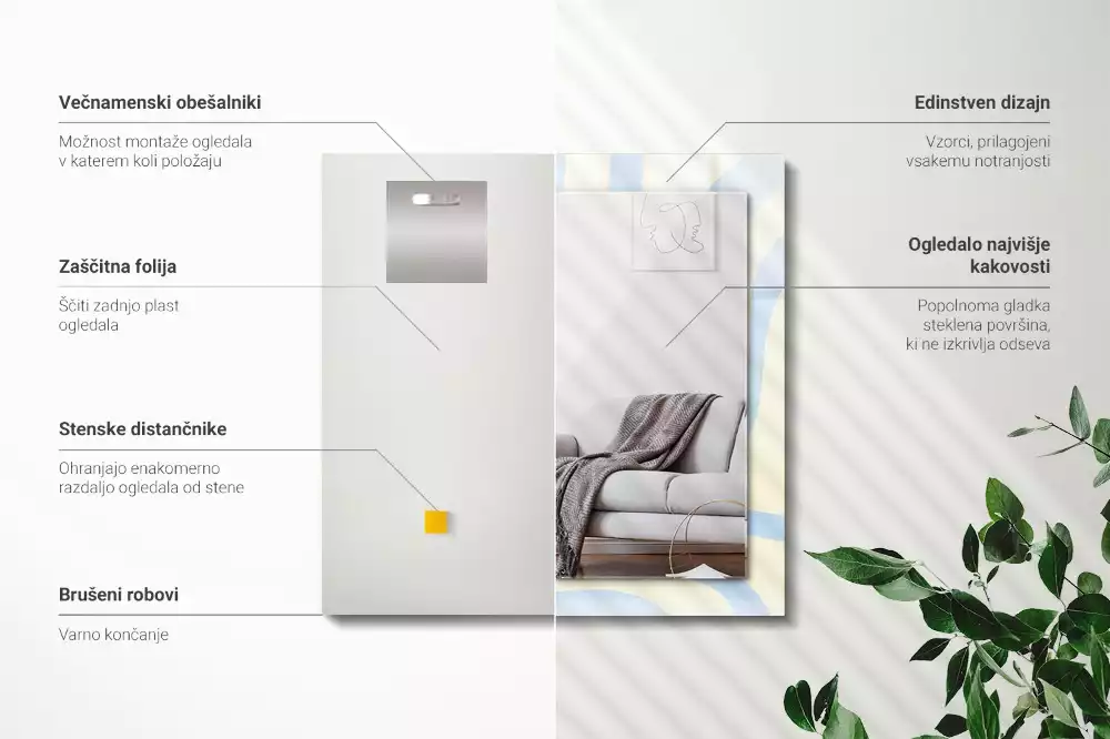 Espelho decorativo Padrões ondulados abstratos