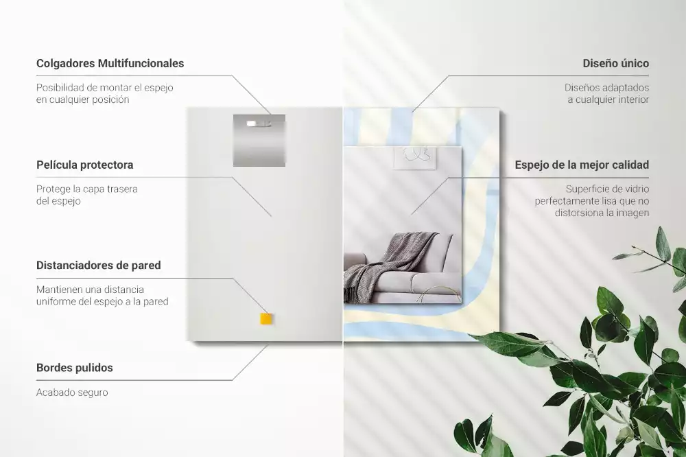 Espelho decorativo Padrões ondulados abstratos