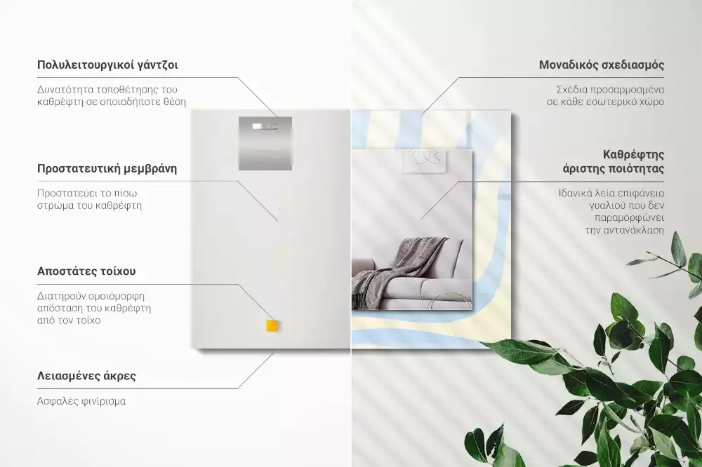 Espelho decorativo Padrões ondulados abstratos