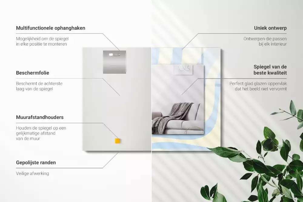 Espelho decorativo Padrões ondulados abstratos