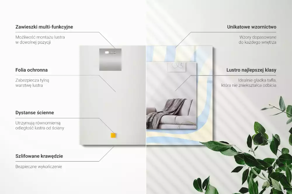 Espelho decorativo Padrões ondulados abstratos